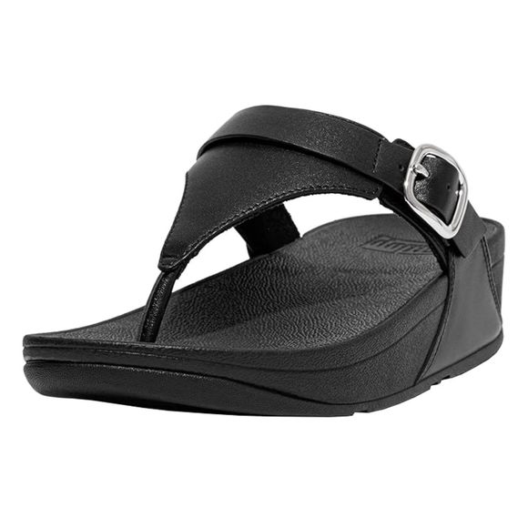 FitFlop Women's Lulu Adjustable Toe Post Sandals Black 6 - Picture 1 of 1